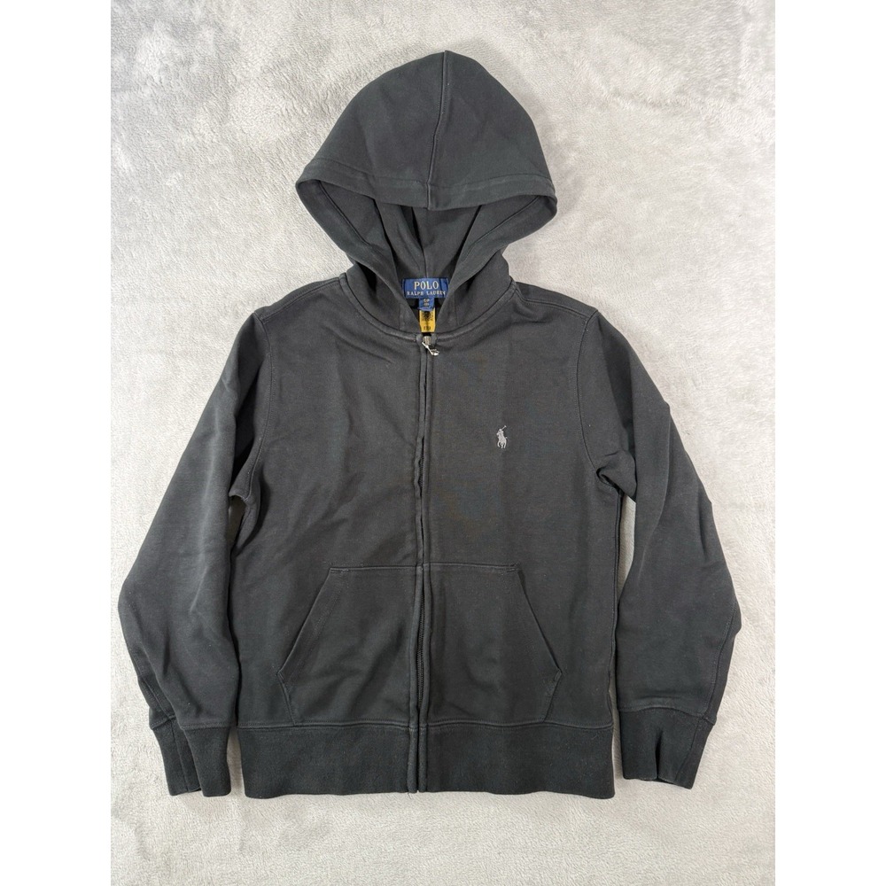 Polo Ralph Lauren Jacket Boys Youth Small 8 Black Full Zip Hooded